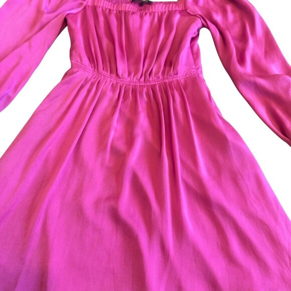 Kobi Halperin Stavy Pleated Smocked Mini Dress Satin Square Neck Size Small - Picture 6 of 14